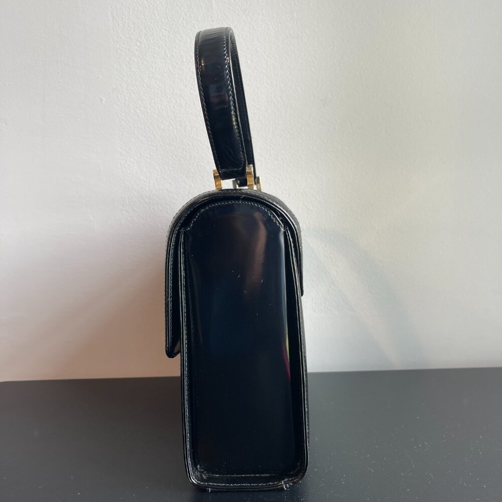 Tiffany & Co. Vintage T-Lock Top Handle Black Patent Leather Bag- Preowned - Picture 4 of 14